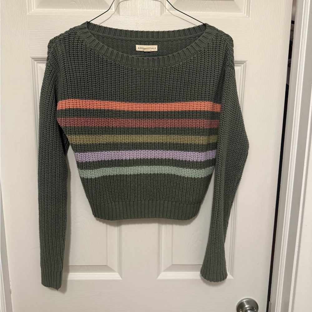Gray Aeropostale XS Striped Sweater